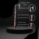 Handmade Carbon Steel Viking Axe with Leather Sheath