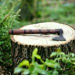 Handmade Carbon Steel Viking Axe with Leather Sheath