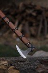 Handmade Carbon Steel Viking Axe with Leather Sheath
