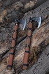 Handmade Carbon Steel Viking Axe with Leather Sheath