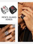 Retro Black Stainless Steel Norse Cross Ring for Men