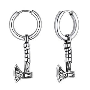 Viking Axe Earrings – Stainless Steel Drop Charms
