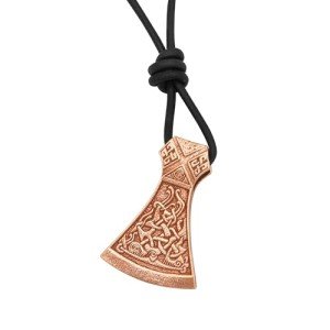 Bronze Mjolnir Pendant Necklace with Leather Cord