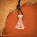 Bronze Mjolnir Pendant Necklace with Leather Cord