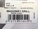 12 Heavy Duty 1/4" x 4" Masonry Drill Bits