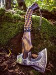 Custom Forged Carbon Steel Viking Axe with Sheath