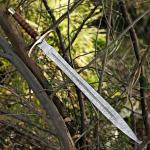 Damascus Steel Viking Sword with Leather Sheath