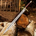 Damascus Steel Viking Sword with Leather Sheath