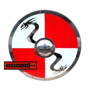 Norse Níðhöggr Polished Steel Battle-Ready Shield