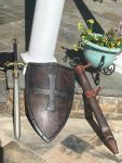 Viking Leather Armor Set with Shield and Sword