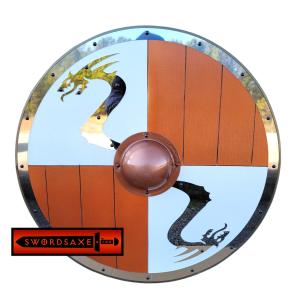 Viking Níðhöggr Steel Plated Round Shield