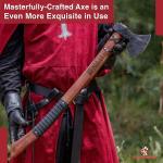 Viking Wolf War Axe with Leather Wrapped Handle