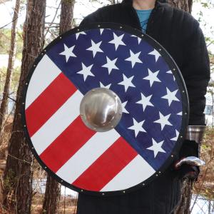 Viking Gokstad Shield with American Flag - 30