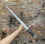30" Viking Sword with Leather Handle and Sheath