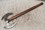 Custom Double Headed Viking Axe with Leather Grip