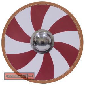 Viking Raid Red Spiral Nordic Round Shield