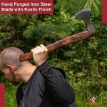 Viking Bearded Battle Axe - Carbon Steel, 20.5