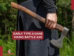Viking Bearded Battle Axe - Carbon Steel, 20.5