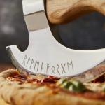 Viking Axe Pizza Cutter with Runes Design