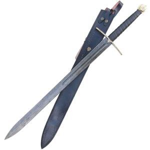 Valhalla Damascus Steel Viking Long Sword with Sheath