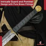 Valhalla Damascus Steel Viking Long Sword with Sheath