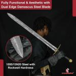 Valhalla Damascus Steel Viking Long Sword with Sheath