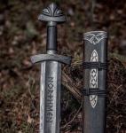 Custom Viking Sword - Handmade Damascus Steel with Scabbard