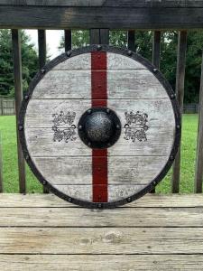 24" Viking Wooden Shield with Heavy Metal Fittings