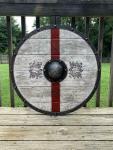 24" Viking Wooden Shield with Heavy Metal Fittings