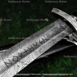 Viking Northman Sword with Runes – Damascus Steel