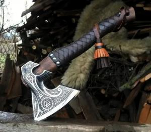 Viking High Carbon Steel Tomahawk Axe - Engraved