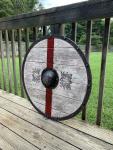 24" Viking Wooden Shield with Heavy Metal Fittings