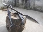 Viking Spear with Carbon Steel Blade and Leather