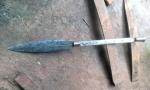 Viking Spear with Carbon Steel Blade and Leather