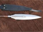 Viking Spear with Carbon Steel Blade and Leather
