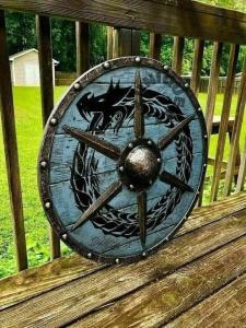 24'' Viking Wooden Round Shield for Warriors