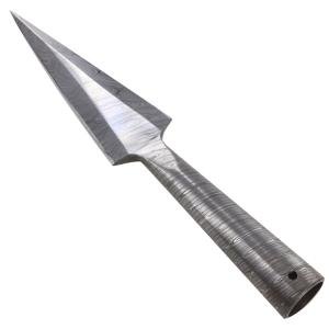 Viking Throwing Spearhead - Hand-Forged Damascus Steel
