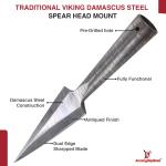 Viking Throwing Spearhead - Hand-Forged Damascus Steel