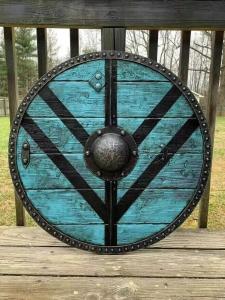 24" Handmade Viking Battle-Ready Wooden Shield
