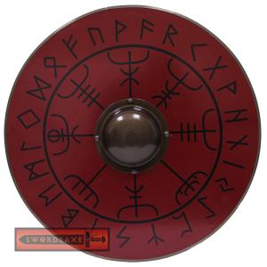 Viking Runes Helm of Awe Wooden Round Shield