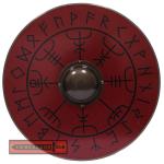 Viking Runes Helm of Awe Wooden Round Shield