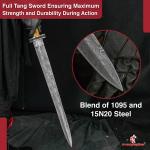 Custom Damascus Steel Viking Sword with Sheath