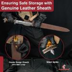 Custom Damascus Steel Viking Sword with Sheath