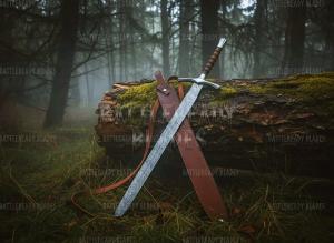 Viking Sword with Damascus Blade and Sheath