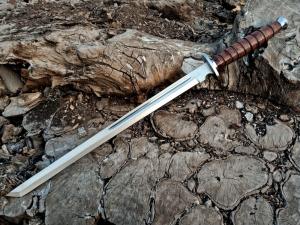 28" Hand Forged Viking Sword with Leather Sheath