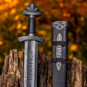 Viking Northman Double Edge Damascus Steel Sword