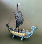 Viking Ship Dragon Design Flag Shield – Vintage Bronze