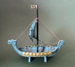 Viking Ship Dragon Design Flag Shield – Vintage Bronze