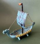 Viking Ship Dragon Design Flag Shield – Vintage Bronze