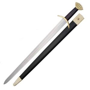 36.5 Inch Brass Viking Sword with Scabbard
